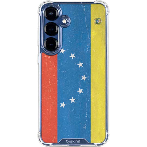 Venezuela Flag Distressed Galaxy S25 Clear Case